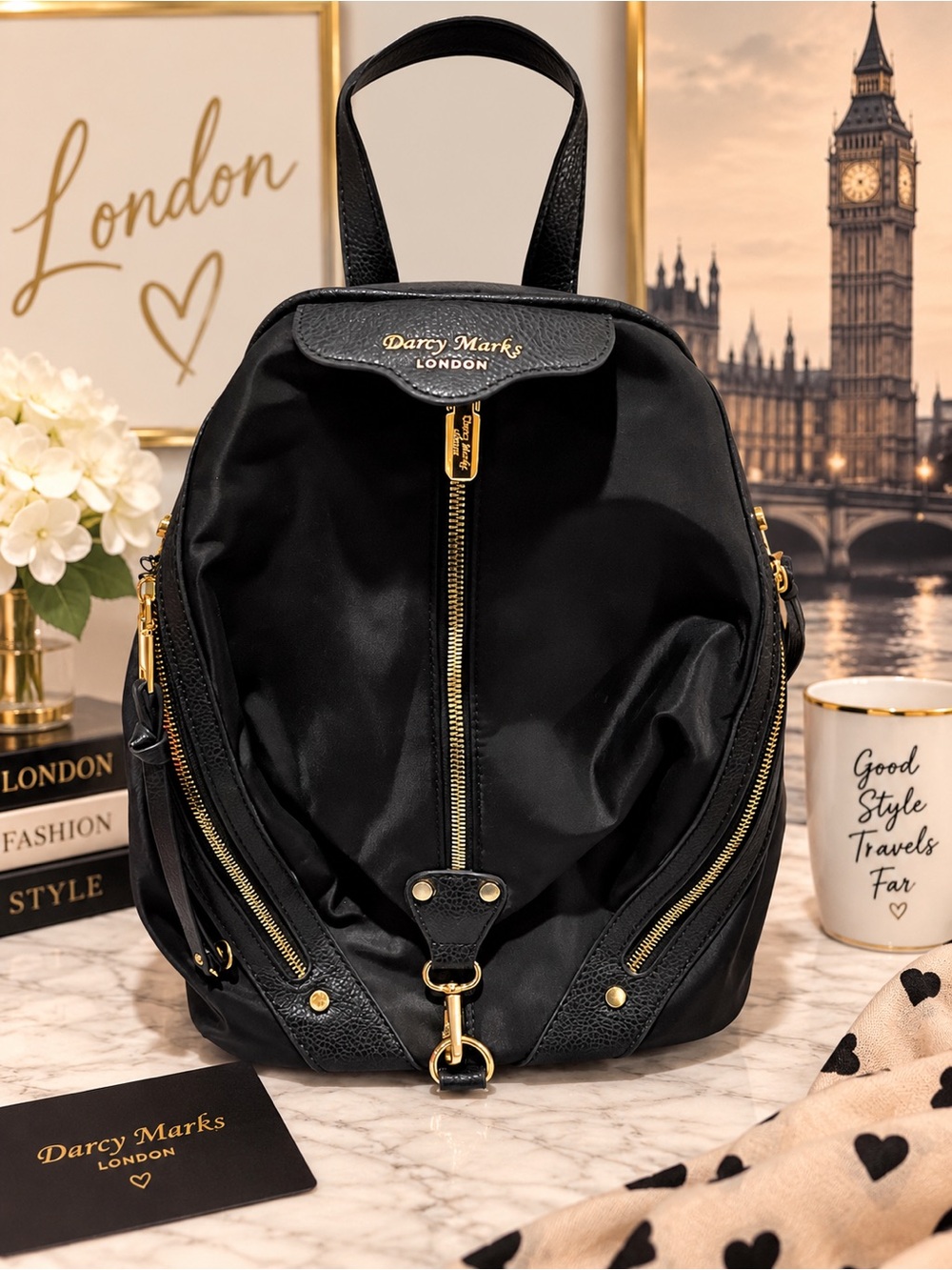 🖤 Darcy Marks London Black Backpack EUC